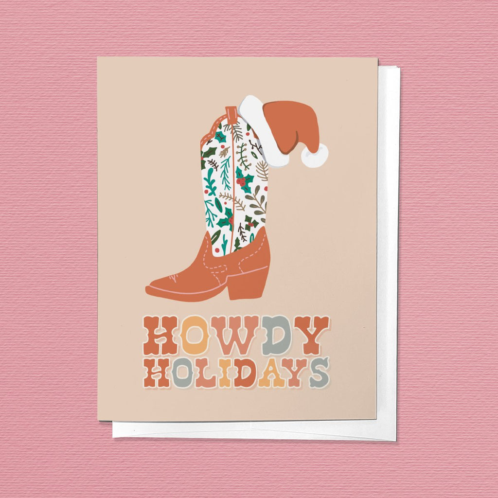 Greeting card with the phrase "Howdy Holidays"