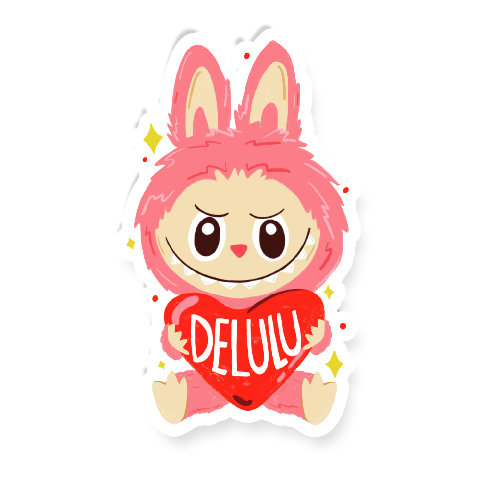 Delulu Labubu Pop Mart Funny Ugly Cute Asain Vinyl Sticker – ParcelIsland